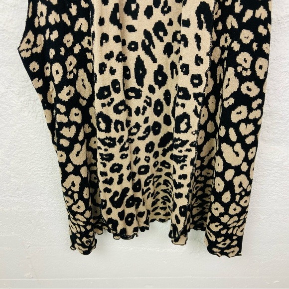 Ruby Rd. Black and Tan Animal leopard Print sleeveless open front cardigan SZ 1X - Picture 5 of 10